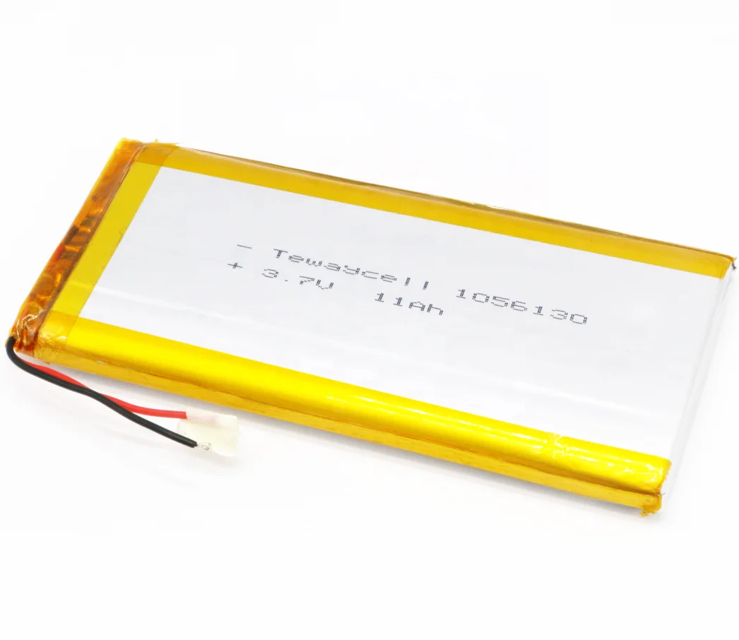 1056130  11000mah 3.7v diy solar energy storage spot welding lithium polymer ion battery cells pack  with connector for ups