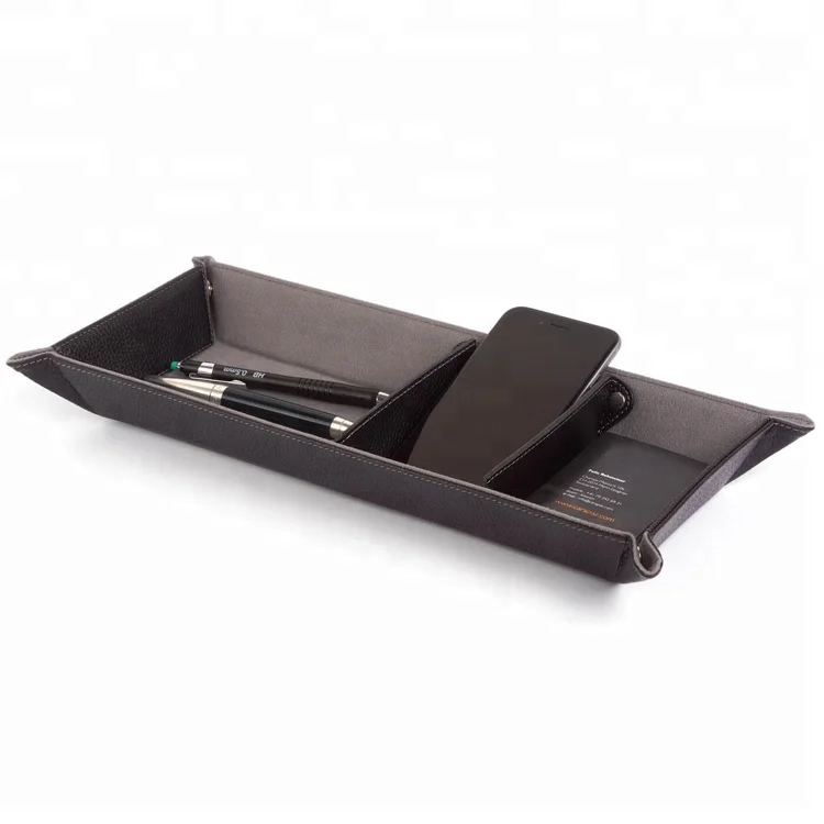 Текстурный столик из искусственной кожи Lychee, настольный комод, кошелек, лоток для хранения ювелирных изделий в офисе