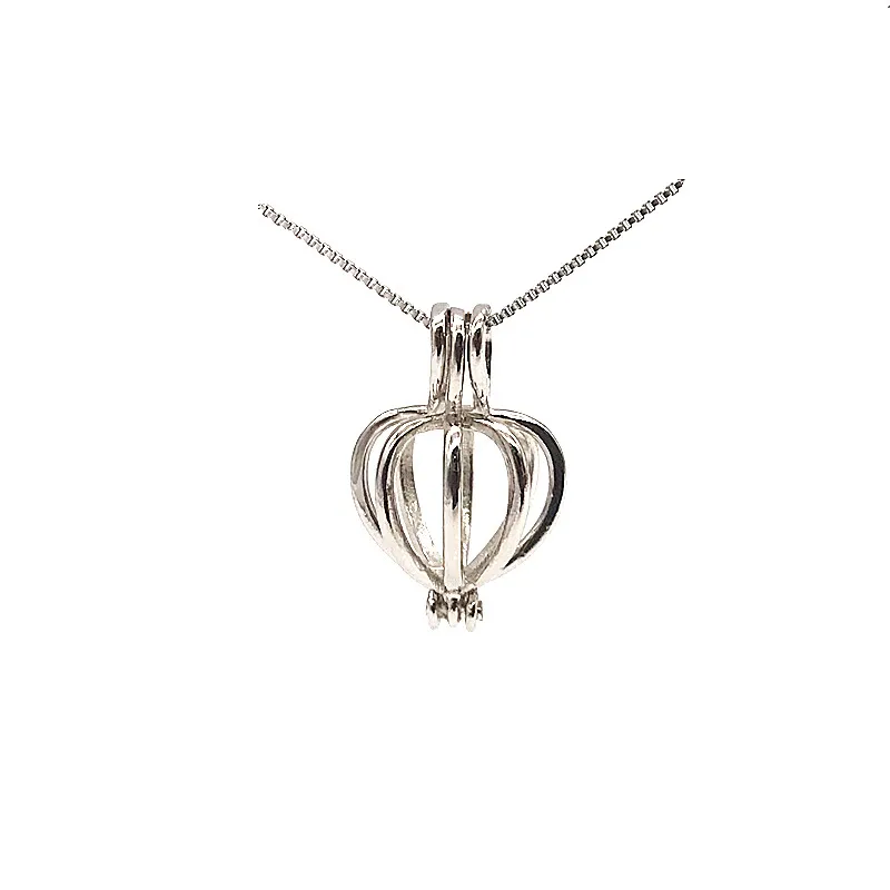 Оптовая продажа 2021 Новая Мода пресноводного 925 стерлингового серебра ювелирные изделия перлы клетки кулон ожерелье