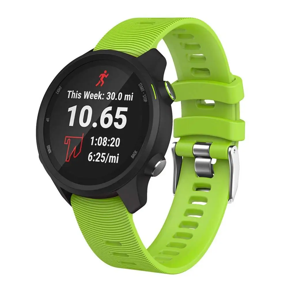20mm Quick Release Soft Silicone Watch Bands for Garmin Forerunner 245 Music Smartwatch