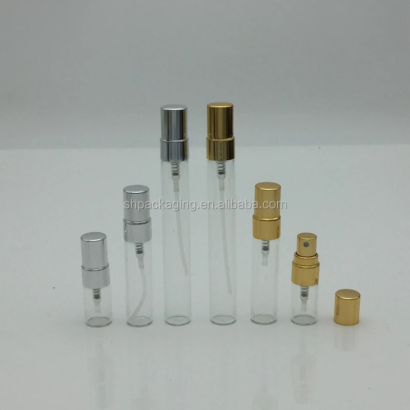 vial small glass bottle aluminum mist spray bottle 1ml 2ml 3ml 5ml 8ml 10ml 12ml 15ml 18ml 20ml 25ml perfume pen spray bottles