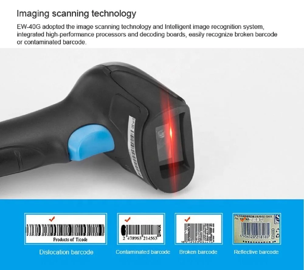 Cheap 2D Cmos Handheld Wireless Barcode Reader Cordless QR Code Scanner For POS