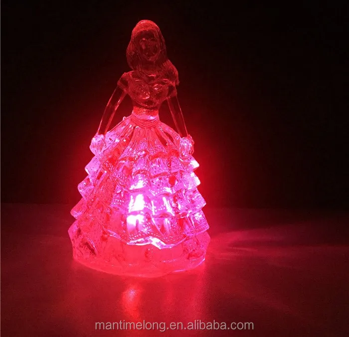 Novelty Romantic Cinderella Nightlight Acrylic Princess Lamp Present For Girlfriend Kids Toy doll night lamp