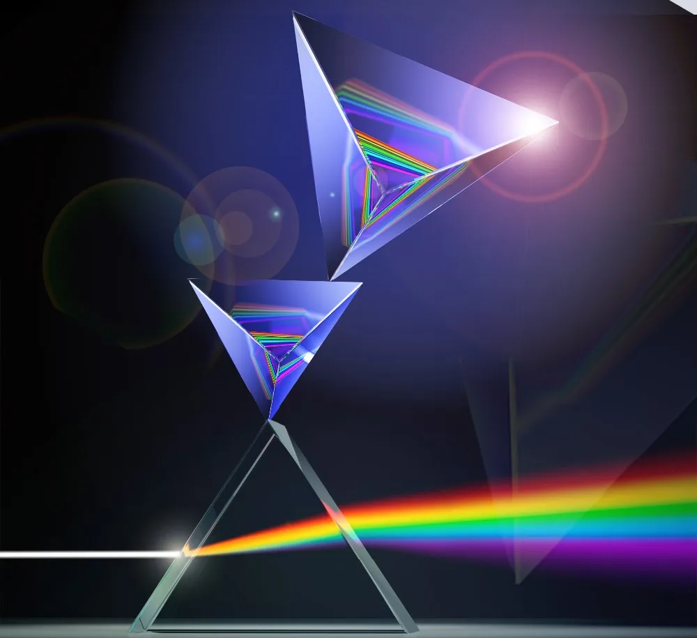 3x3x20cm 3x3x6cm 3x3x10cm 3x3x15cm Physics Home Toy Experiment kit Optical Clear Crystal Glass Triangle Prism