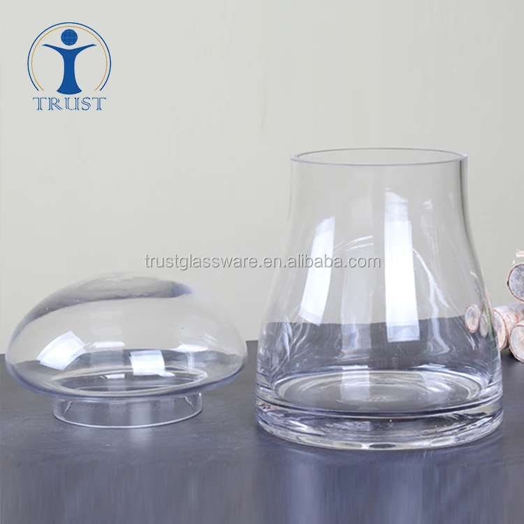 Wholesale Manufacturer Eco-Friendly Food Container Plant Decoration Mushroom Shaped Glass Storage Jar With Lid