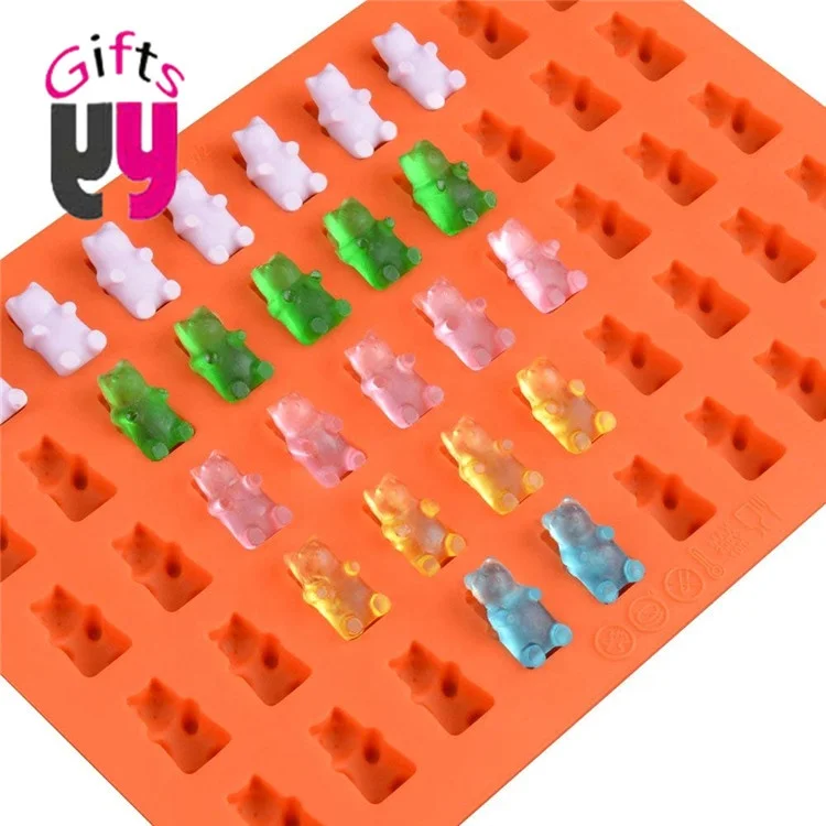 3D Bear Silicone Candy Gummy Mold 50 Cavity Gummy Mold with Dropper