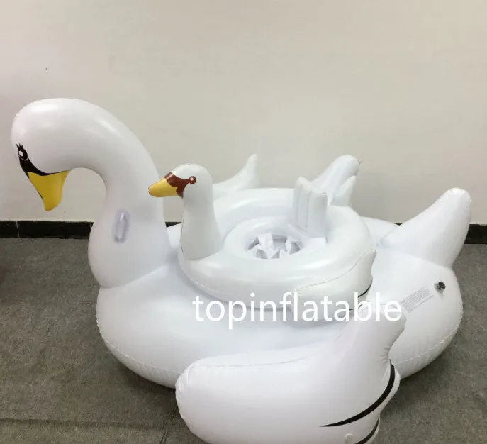 inflatable white swan ride on for BABY kids pool swimming floating seat water playing in summer