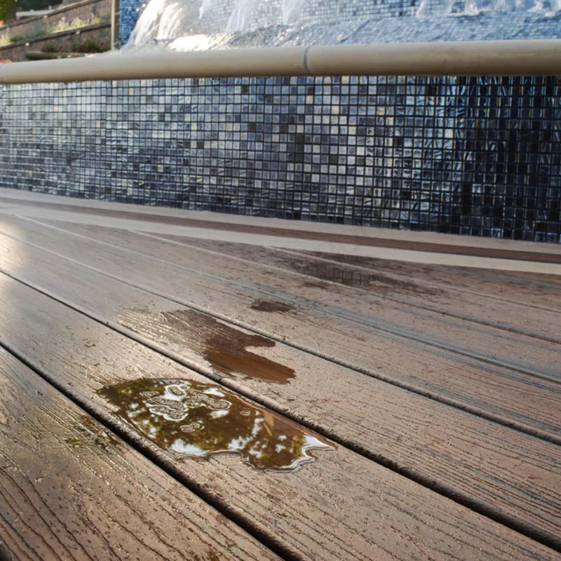 High gloss laminate flooring non slip adhesive sheet wood tiles for outdoor WPC decking flooring