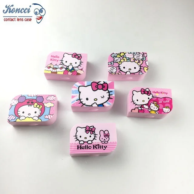 
 И рисунком котенка из мультфильма «хелло китти» для девочек красивые маленькие подручная коробка для контактных линз свяжитесь чехлы для контактных линз A-1202  