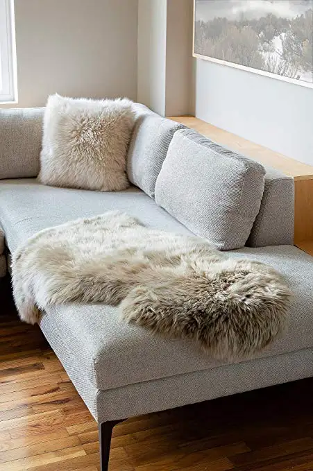 Sheepskin Rug Super-Soft New Zealand Fur Throw Rug for Sofa Bed Or Floor Decor 60*90cm