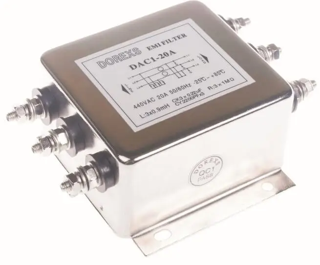 Трехфазный фильтр переменного тока DAC3 6A 10A 250v