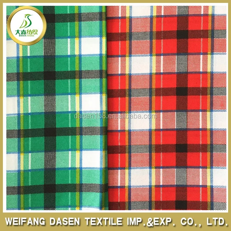 cotton check shirt fabric cotton fabric manufacturer 100% cotton yarn dyed shirting fabric