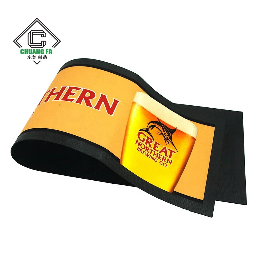 
Quality factory professional custom personalized rubber non-woven fabric sublimation transfer printing absorbent bar mat 