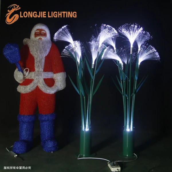 LED lighted outdoor life size santa christmas sleigh