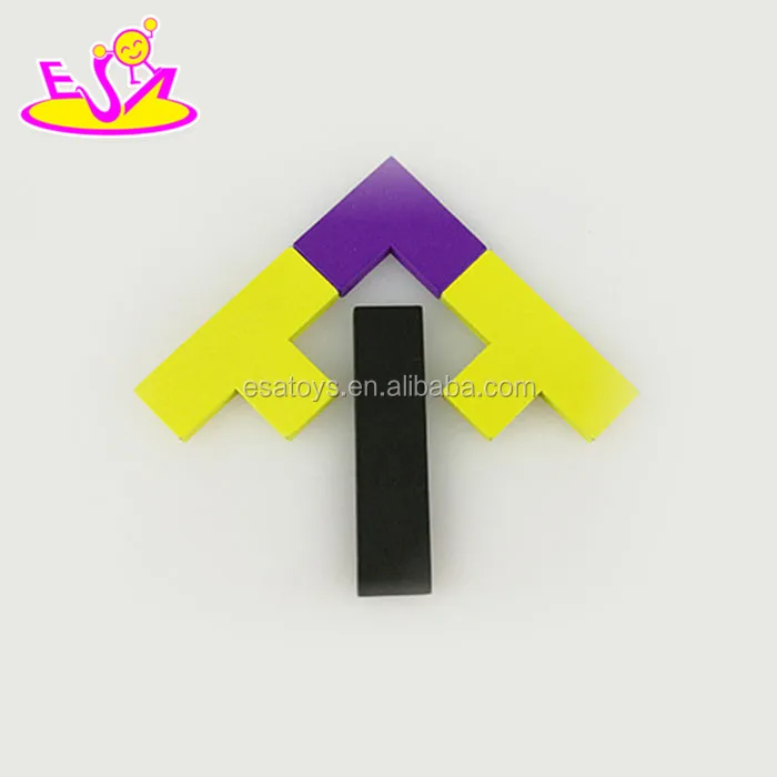 high quality educational toy wooden brain blocks puzzle for children W13A102