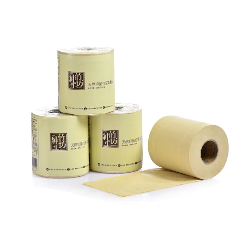 Organic Cheap Unbleached Bamboo Pulp Toilet Paper