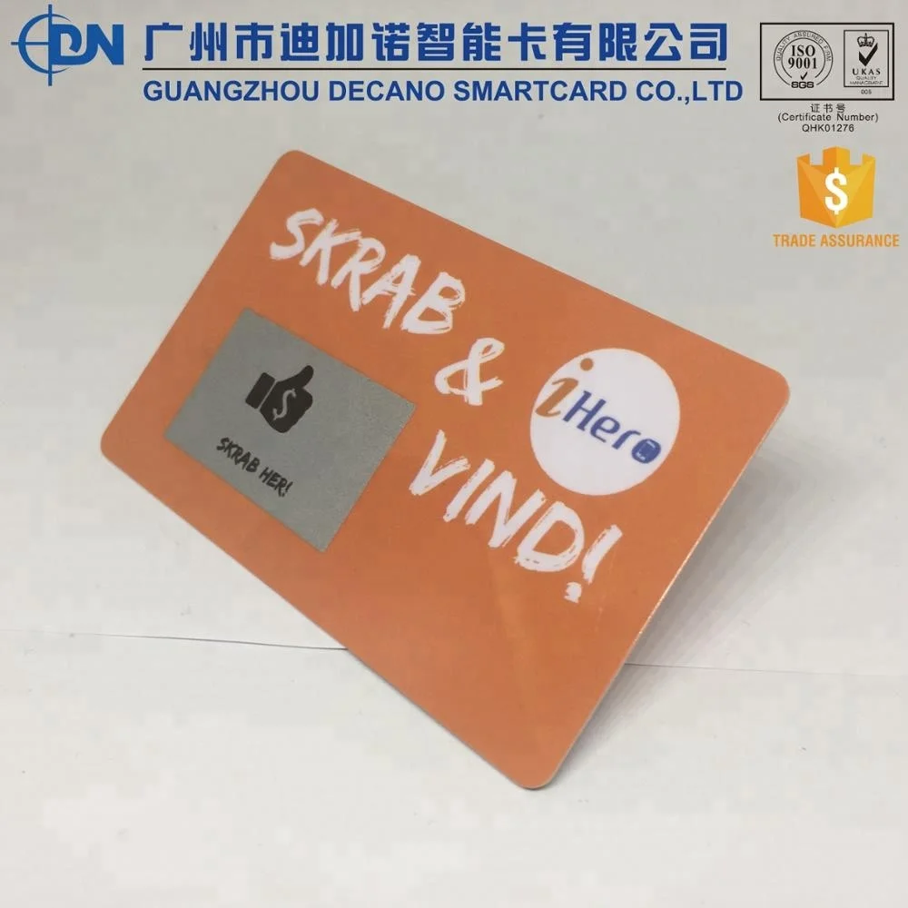 
Plastic lottery scratch card 