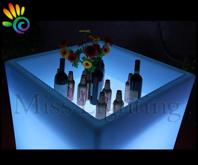 Promotion Cheap Plastic RGB colorful led luminous moet chandon Ice cube Bucket for Beer