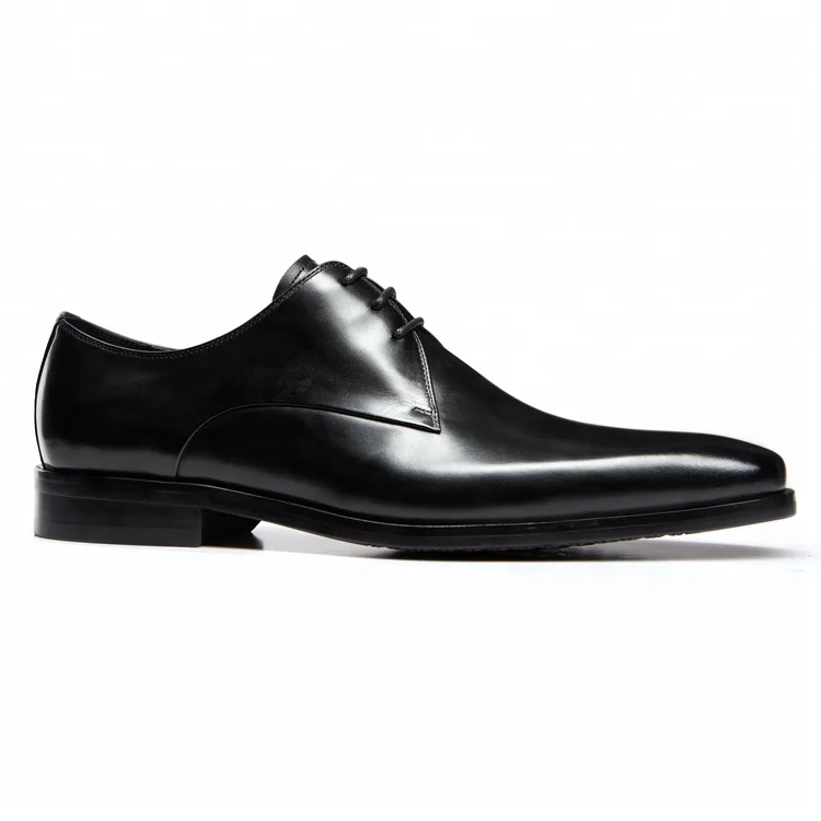 Trendy fashion vintage smooth leather black shoes for men