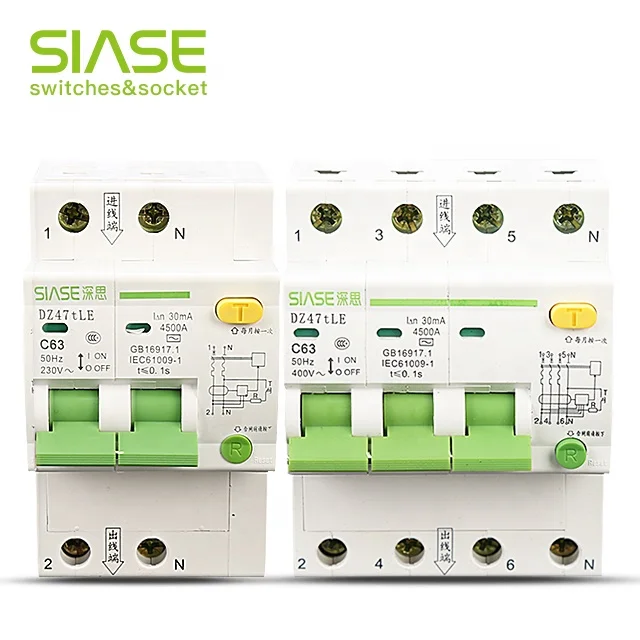 
 Автоматический выключатель утечки DZ47tle 1P 2P 3P 4P 10 16 32 125 amp 20A RCCB  