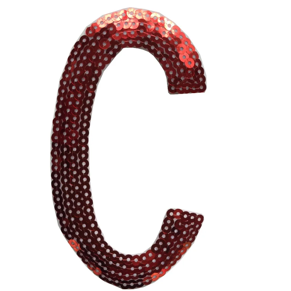 Factory Direct heat transfer logo Sequin Applique Wholesale patches custom embroidery Sequin Appliques Letter