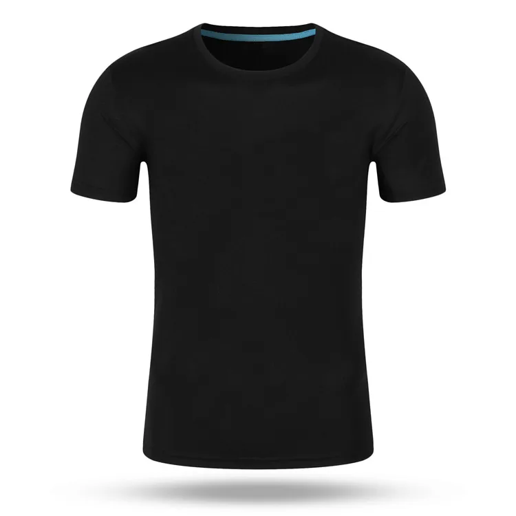 Wholesale Mens 100% Polyester Blank Plain Tshirt Custom High Quality Printed Logo Black T Shirts
