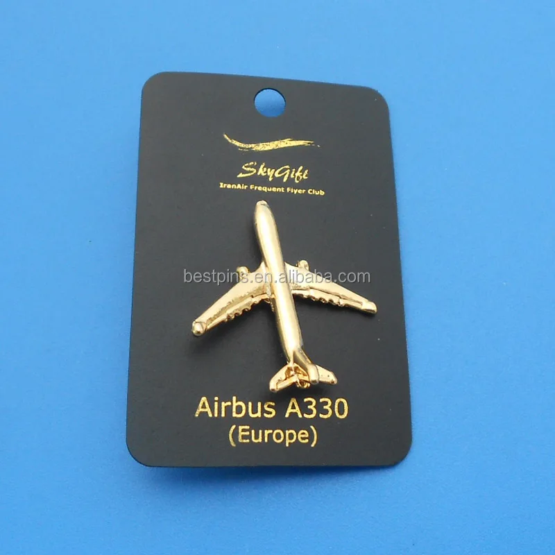 airbus a330 gold 18k airplane lapel pin badge gift set