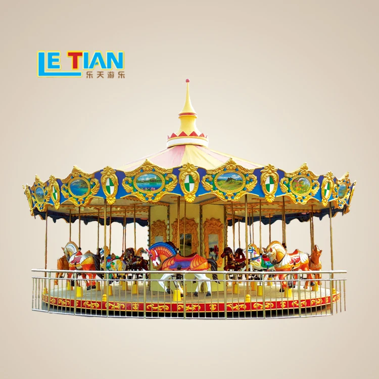 Amusement Park Equipment 24 seats merry go round 12 seats Carousel Horses Ride for sale