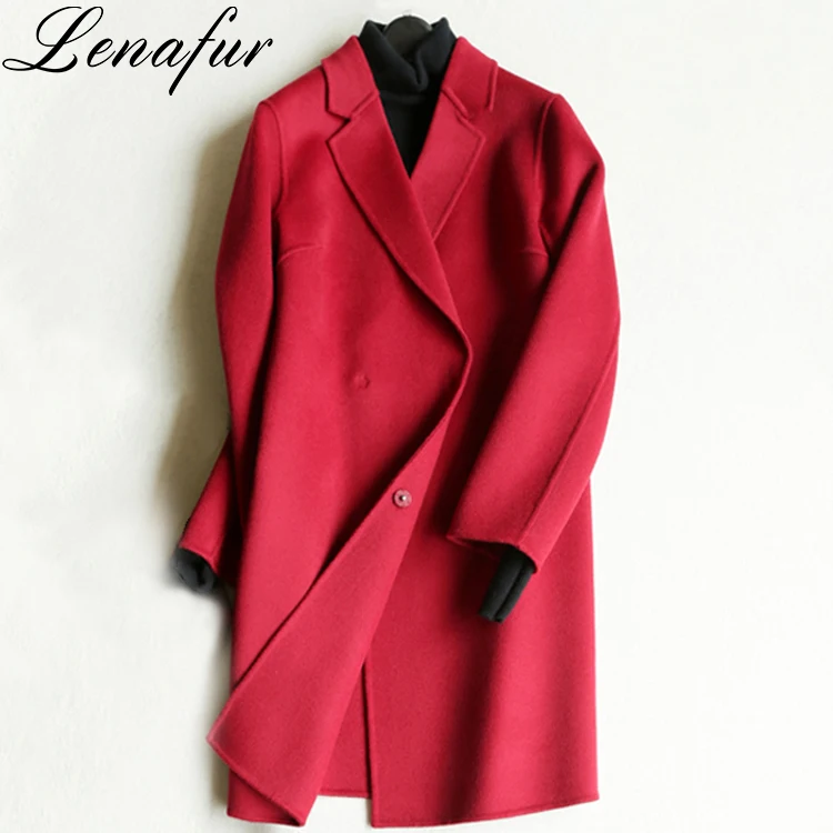 2018 New Fashion Double-sided Mongolian Cashmere Fur Coat.
