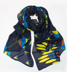 Rulan 2021 new design wholesale voile screen printing polyester cartoon scarf