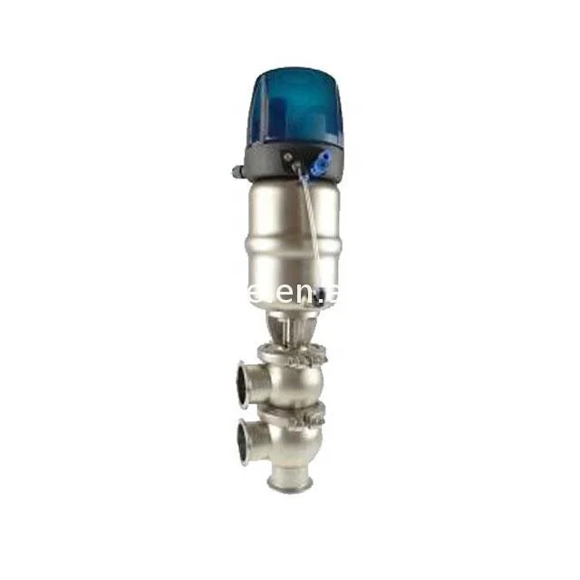 Quality guranted Hygienic pneumatic diversing stop reverse seat valve change over valve with control top