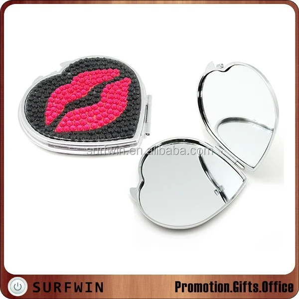 round compact mirror/pocket mirror/cosmetic mirror with acrylic stone