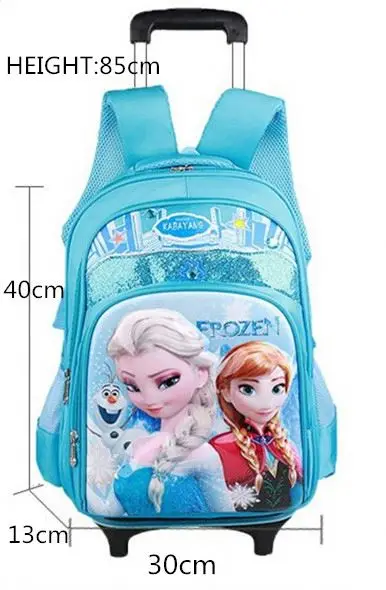 Онлайн-магазин 2020, мультяшная сумка на колесиках, рюкзак на колесиках, школьные сумки-тележки для девочек