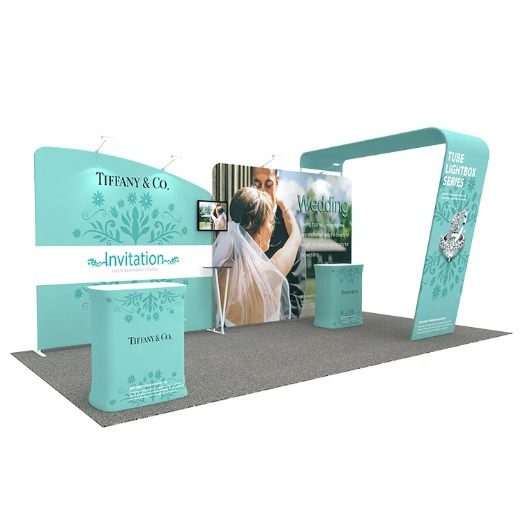 10ft Portable Custom Wave line Trade Show Displays  wedding backdrop stand Background Stand Booth Modular Exhibitions
