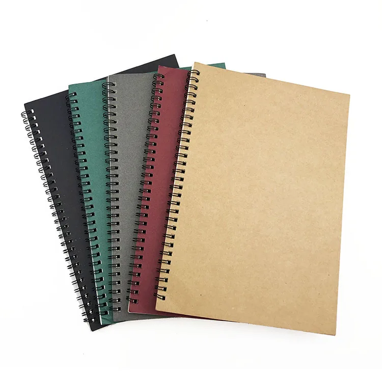 Wholesale B5 Size Kraft Paper Cover Spiral Bound Classmate School Notebook 200 Pages