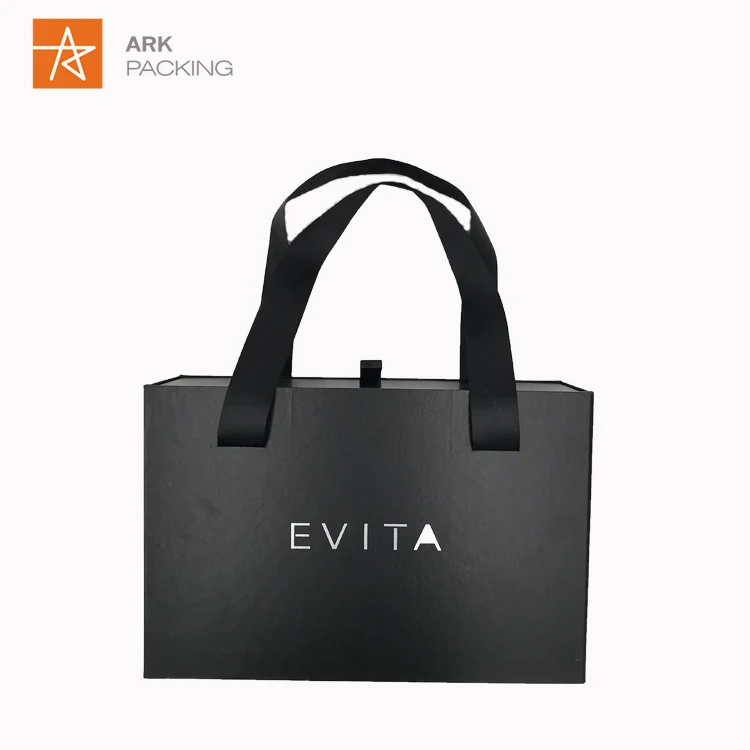 Factory Customized Custom Design Luxury Black Slide Out Drawer Box Clothes Gift Packaging Box