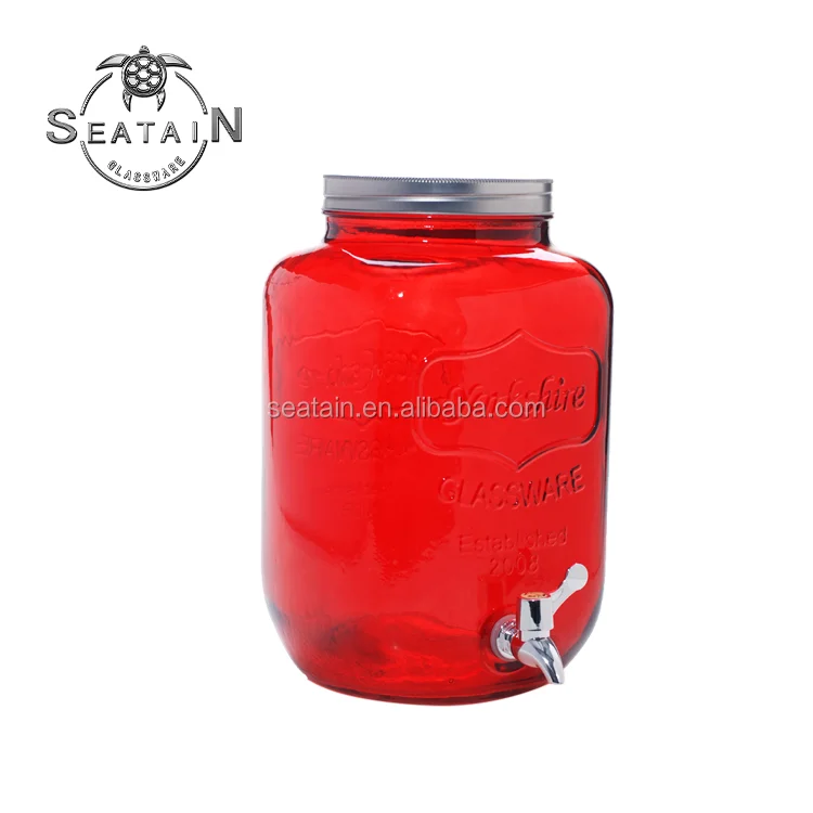 3.5L Ice Cold Drink Glass Beverage Dispenser with Metal Stand