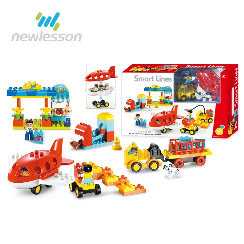 Самолетик и аэропорт, строительные блоки, креативные пластиковые блоки, игрушка для детей