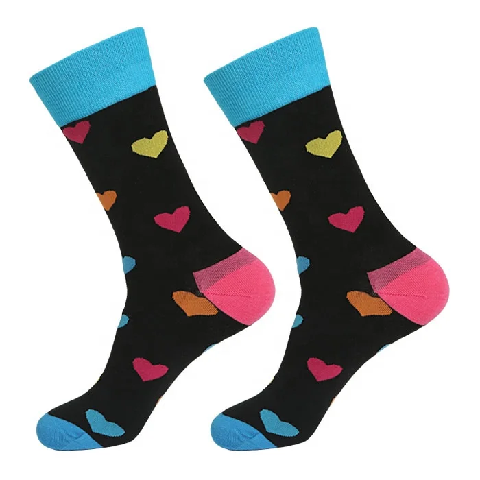 
High quality fashion business men happy tube socks with custom logo 