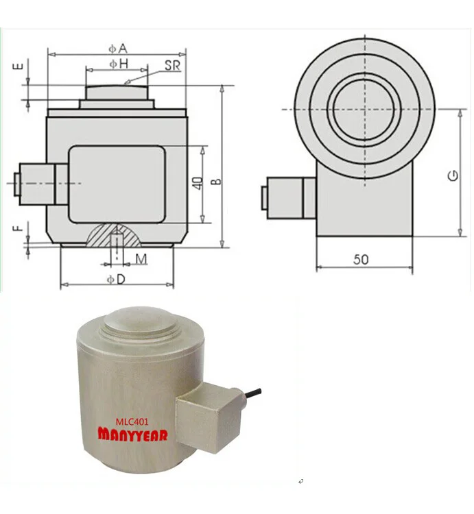 Alloy steel column type compression load cell force