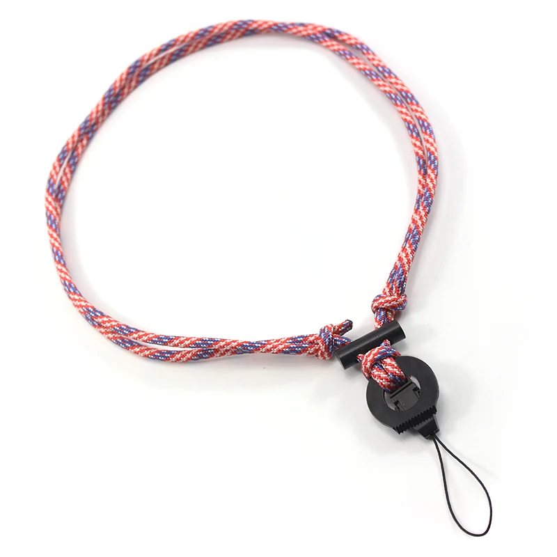 Paracord Survival Lanyard Ferro Rod Outdoor Paracord Survival Emergency Fire Starter Necklace  Camera Cellphone Case Holder