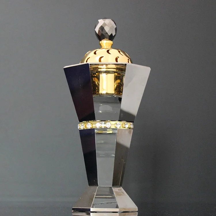 Wholesale sliver arabic crystal incense burner for decoration