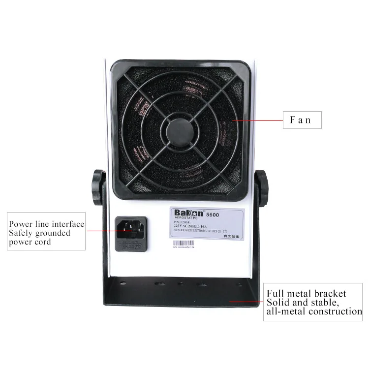 Bakon Quickly anti static desktop ionizer fan ionizing air blower Ionizing Air Fan Blower BK5600