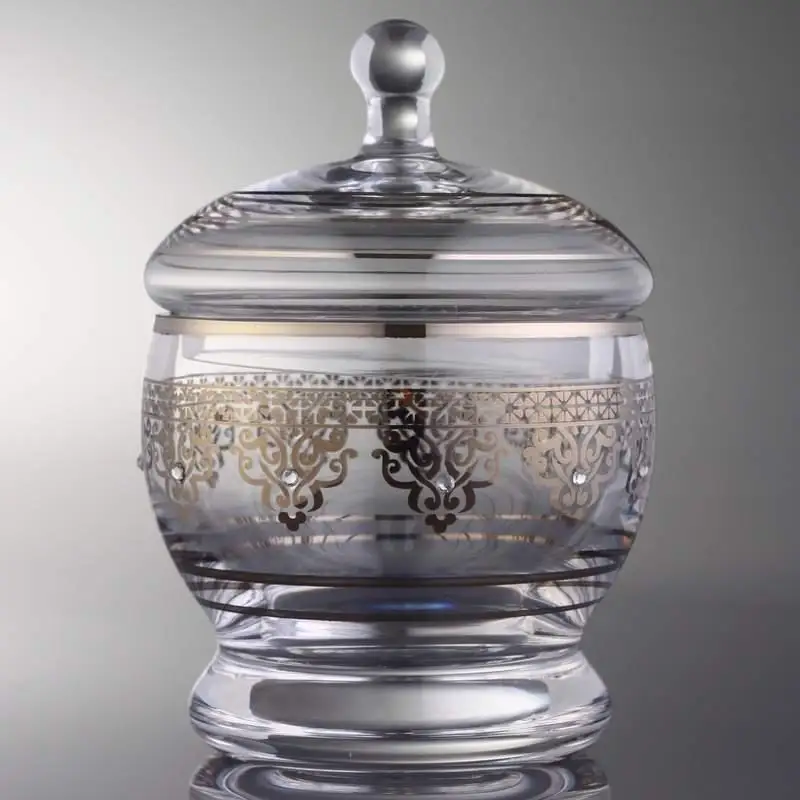 1551 Sugar Pot (1 Pc), Decor: Ottoman, Color: Platinum