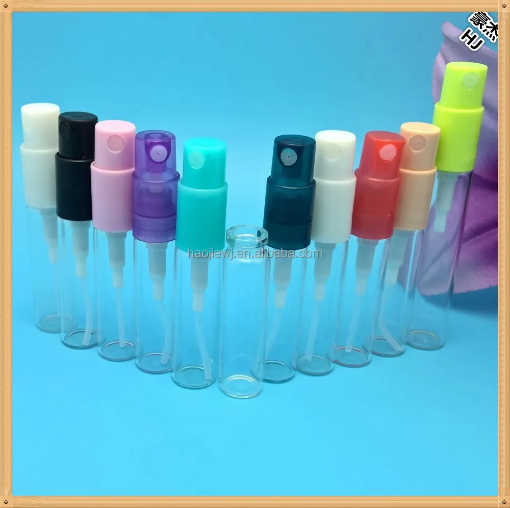 1.5ml-2ml-3ml glass vias sample bottle with snap mist sprayer