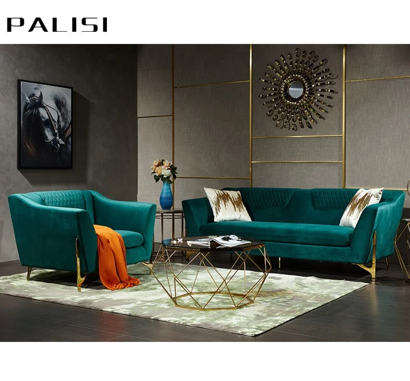 Postmodern Living Room Luxury Design Sofa set Furniture Stylish Nordic Velvet Couch Set 321 Sofa wholesale