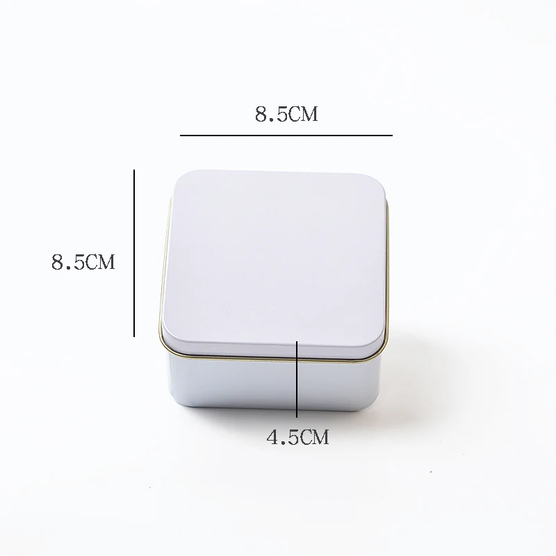 
Customized print Logo tin can containers wholesale blank metal tins 3.35x3.35x1.75inch square tin cans with OEM 