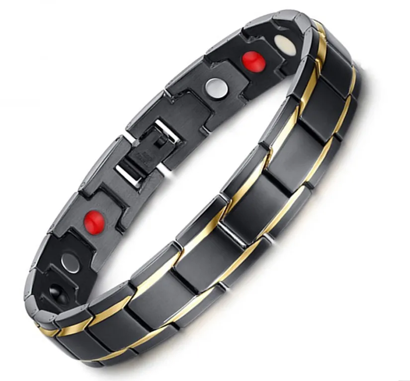 Men Healthy Magnetic Bracelet Titanium Steel Power Magnets
