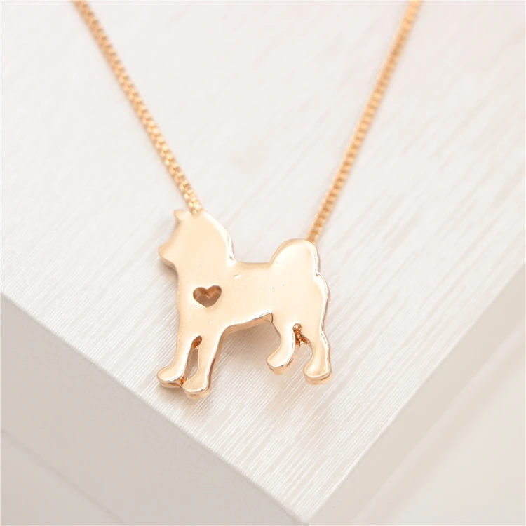 Factory Wholesale Price 18kgp Gold Cute Animal Dog Necklace