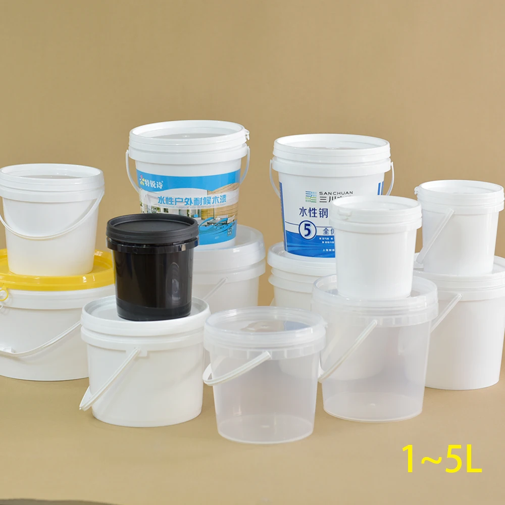 Manufactures custom cheap wholesale food grade recycled clear Plastic Ice beer food fermentation Bucket 1 to 5l liter with lid